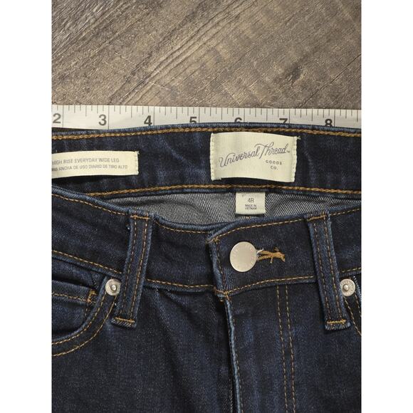 Universal Thread Jeans 4R High Rise Everyday Wide Leg Dark Wash Stretch NWOT - Picture 3 of 7